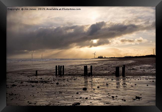 January on a Northumbrian beach Framed Print by Jim Jones