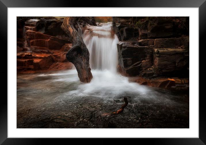 Melincourt Brook cascade Framed Mounted Print by Leighton Collins