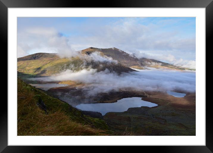 Low clouds at the Connor Pass Framed Mounted Print by barbara walsh