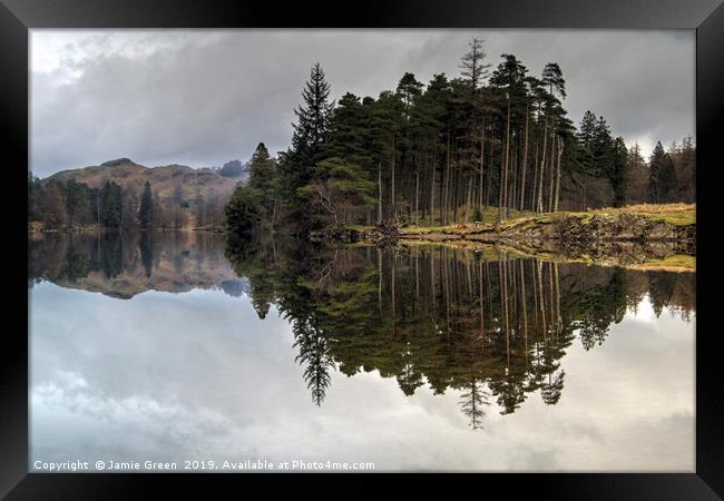 Reflections in Tarn Hows Framed Print by Jamie Green