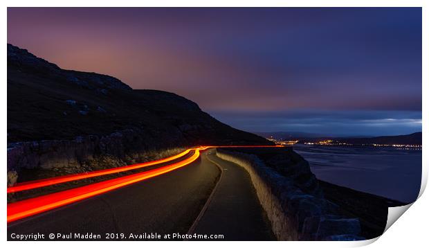 Speeding around the Great Orme Print by Paul Madden