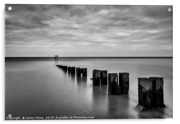 Long Exposure of Cleethropes Beach Acrylic by James Aston