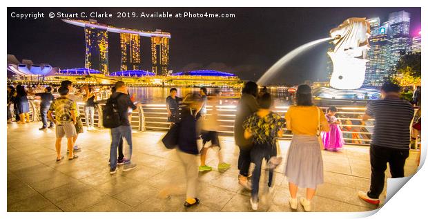 Merlion, Marina Bay Sands Print by Stuart C Clarke