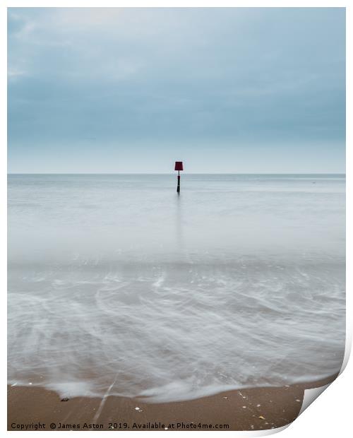 Calm Waters of Cleethorpes Beach  Print by James Aston