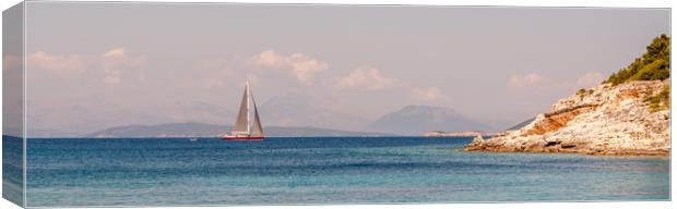 Drifting by Emblisi beach in Fiskardo Canvas Print by Naylor's Photography