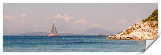 Drifting by Emblisi beach in Fiskardo Print by Naylor's Photography