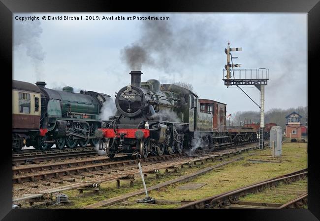 Steam trains 46521 and 777 Sir Lamiel Framed Print by David Birchall
