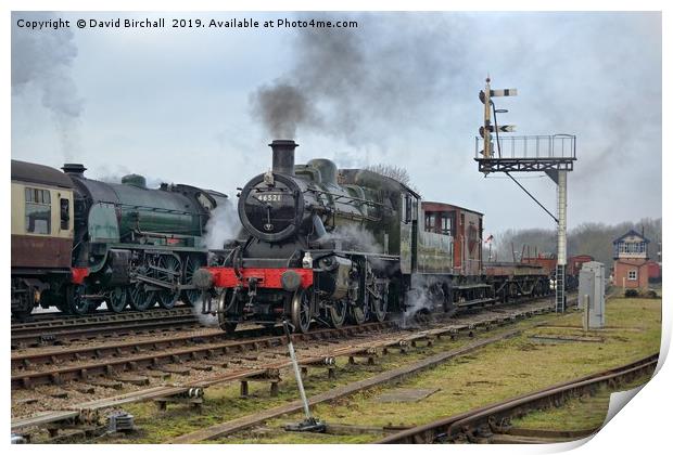 Steam trains 46521 and 777 Sir Lamiel Print by David Birchall