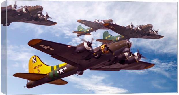B17s Sky Warriors  Canvas Print by Rob Lester