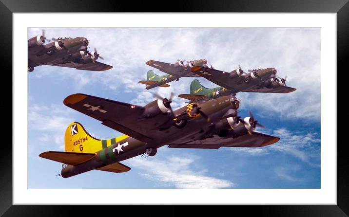 B17s Sky Warriors  Framed Mounted Print by Rob Lester