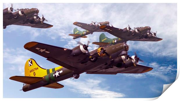 B17s Sky Warriors  Print by Rob Lester