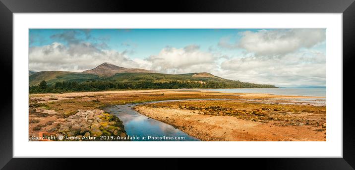 Looking Towards Goat fell from Brodick  Framed Mounted Print by James Aston