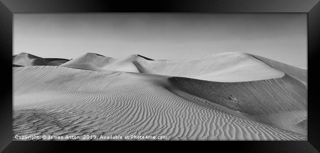 Leading Lines of the Dunes of Dubai Framed Print by James Aston