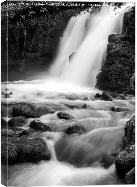 Venford waterfalls ... Canvas Print by Sebastien Coell