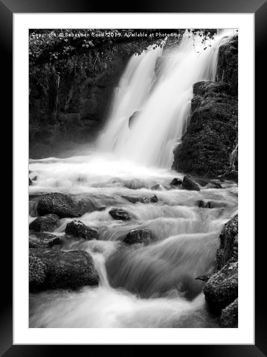 Venford waterfalls ... Framed Mounted Print by Sebastien Coell