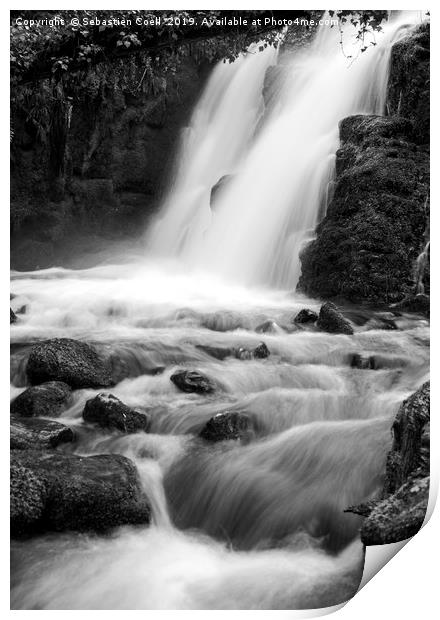 Venford waterfalls ... Print by Sebastien Coell