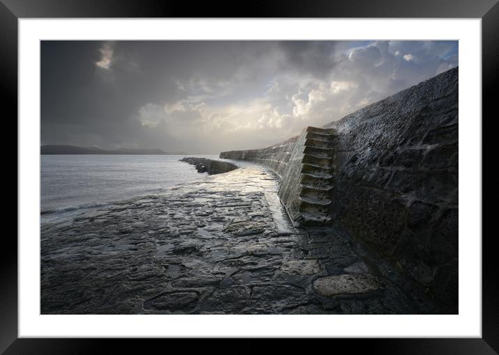 The Cobb, Lyme Regis Framed Mounted Print by David Neighbour