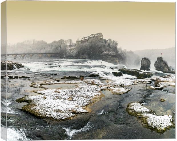 Rhine Falls in winter Canvas Print by DiFigiano Photography