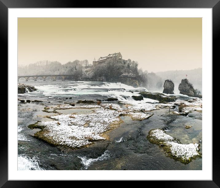 Rhine Falls in winter Framed Mounted Print by DiFigiano Photography