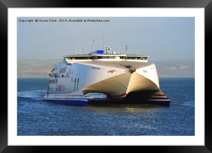 Condor Vitesse Arriving At Weymouth Framed Mounted Print by Nicola Clark