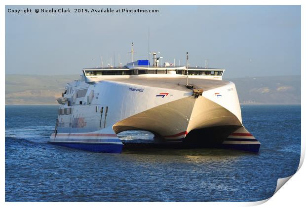 Condor Vitesse Arriving At Weymouth Print by Nicola Clark
