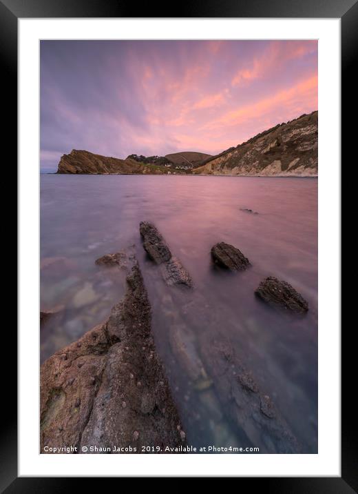 Lulworth cove sunrise  Framed Mounted Print by Shaun Jacobs