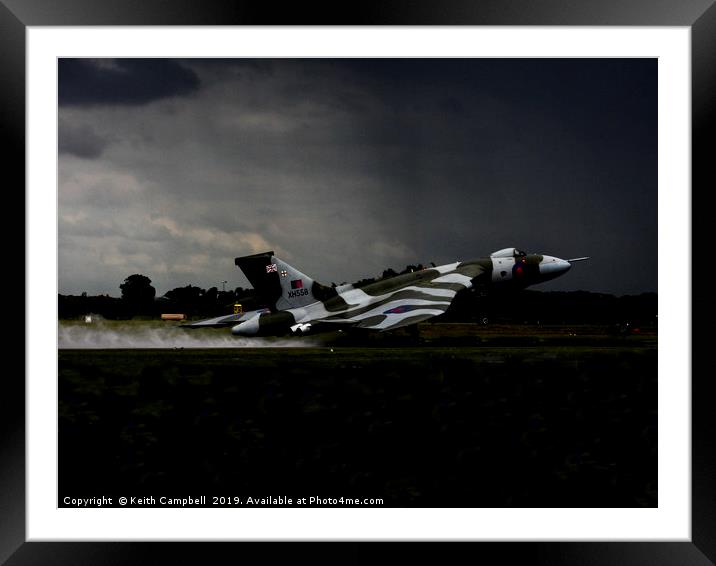 Vulcan XH558 launching Framed Mounted Print by Keith Campbell