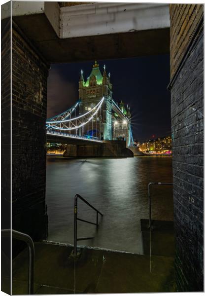 Tower Bridge London at Night Canvas Print by Mark Hawkes