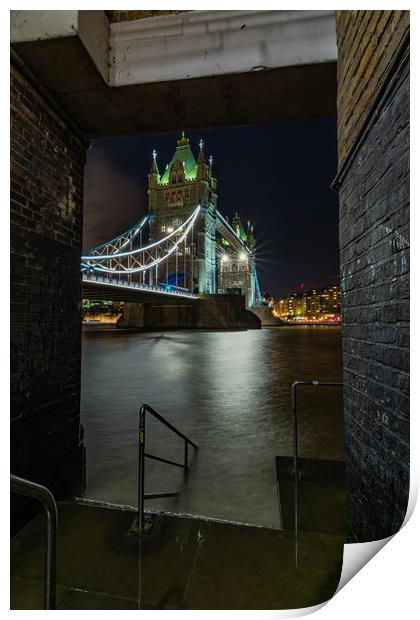 Tower Bridge London at Night Print by Mark Hawkes