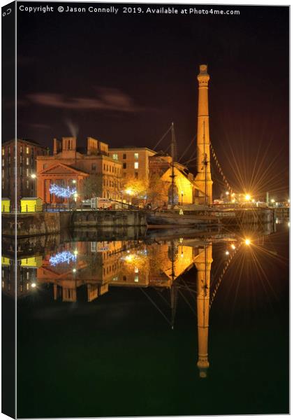 Royal Albert Dock reflections. Canvas Print by Jason Connolly