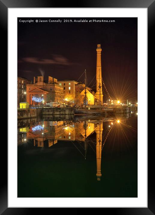 Royal Albert Dock reflections. Framed Mounted Print by Jason Connolly