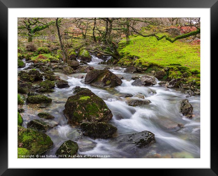 Woodland River Framed Mounted Print by Lee Sutton