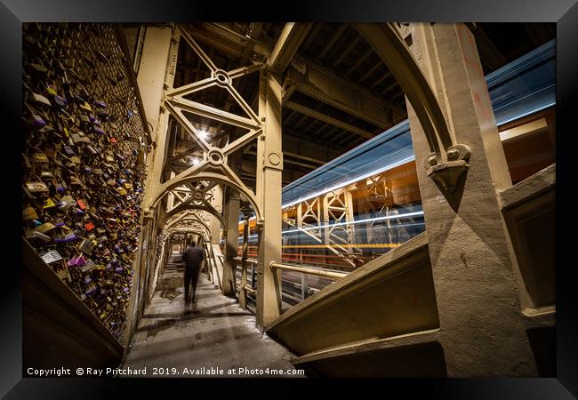 High Level Bus Trails and Love Locks Framed Print by Ray Pritchard