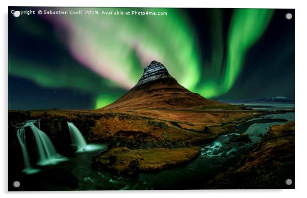 Aurora Kirkjufell Acrylic by Sebastien Coell