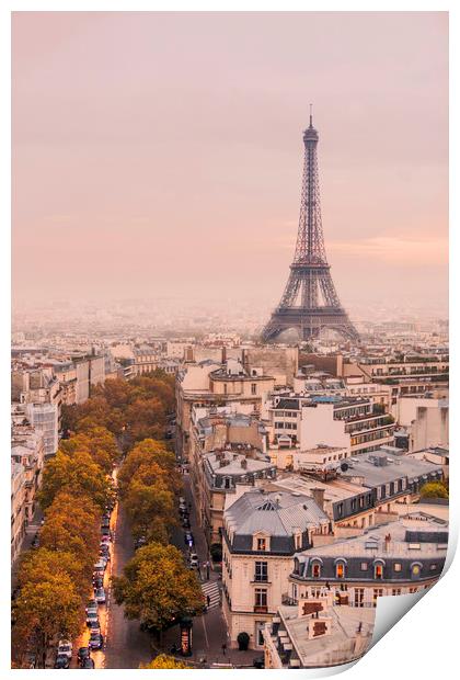 Autumnal Paris and the Eiffel Tower. Print by Maggie McCall