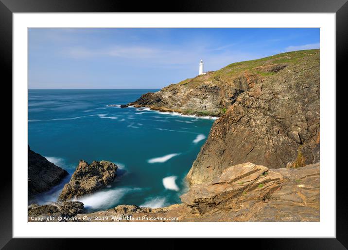Evening light (Trevose Lighthouse) Framed Mounted Print by Andrew Ray