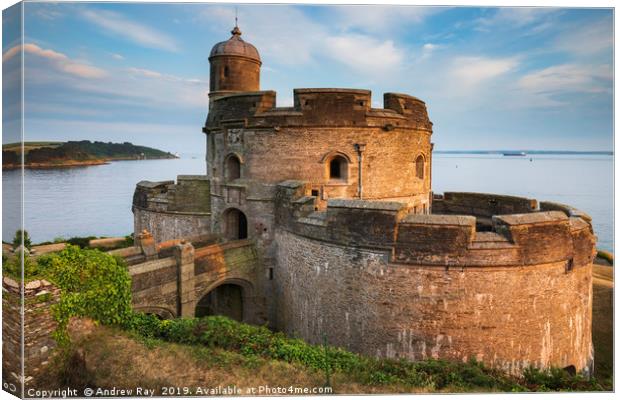 Evening light on St Mawes Castle Canvas Print by Andrew Ray