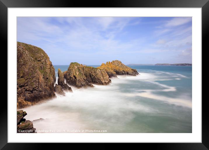 Merope Rocks, Mother Ivey's Bay Framed Mounted Print by Andrew Ray