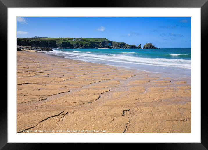 Sand patterns on Mother Ivey's Beach. Framed Mounted Print by Andrew Ray