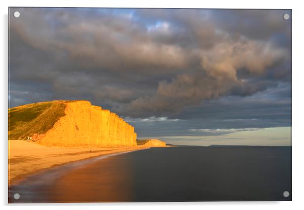 Storm clouds over East Cliff (West Bay) Acrylic by Andrew Ray