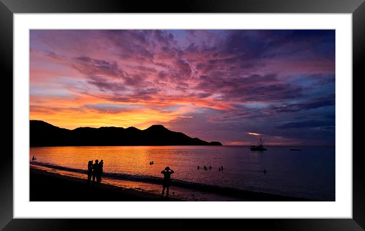 Costa Rica Sunset Framed Mounted Print by mark humpage