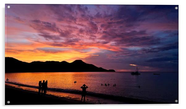 Costa Rica Sunset Acrylic by mark humpage