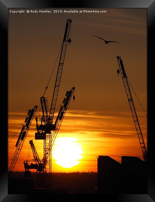 Industrial Sunset Framed Print by Andy Huntley