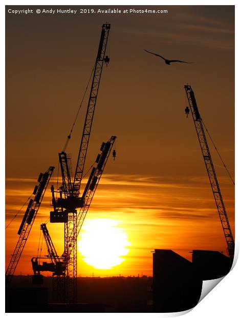 Industrial Sunset Print by Andy Huntley