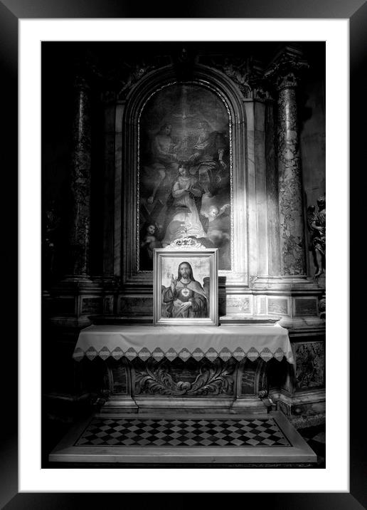 Sacred Heart Of Jesus Beam Of Light Framed Mounted Print by David Pyatt