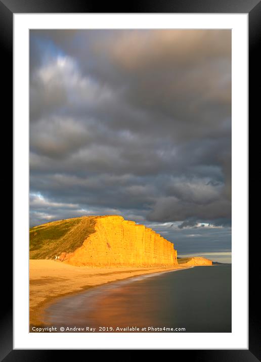 Stormy evening at West Bay Framed Mounted Print by Andrew Ray