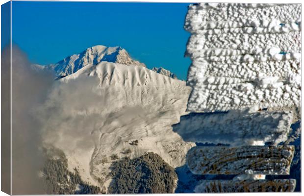 Mont Blanc from Courchevel 3 Valleys French Alps Canvas Print by Andy Evans Photos