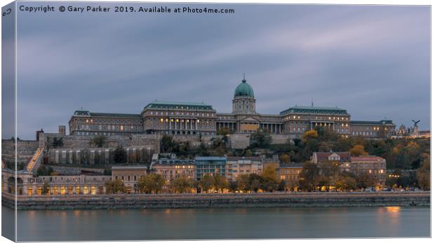 Buda Castle, overlooking the Danube, in Budapest Canvas Print by Gary Parker