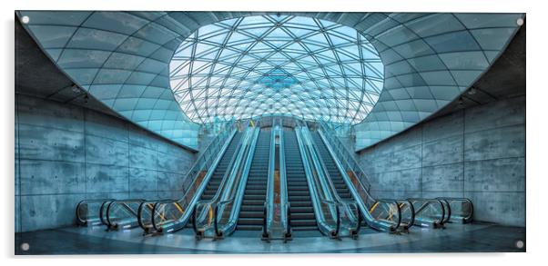 Malmo Triangeln Train Station Interior in Colour Acrylic by Antony McAulay