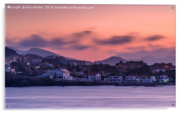 Spanish Coastal Sunset Acrylic by Gary Parker